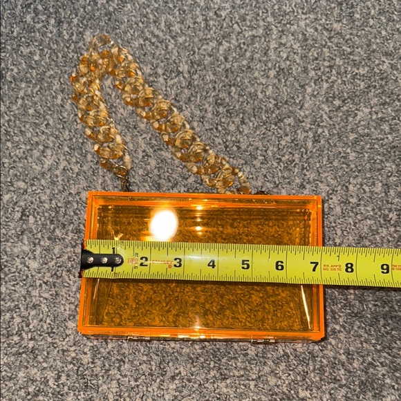 Orange Acrylic Bag with Chain - Picture 5 of 6
